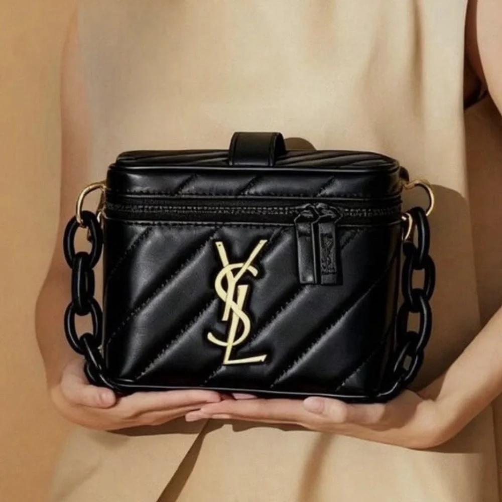 Saint Laurent Black Quilted Bag with Gold YSL Hardware - Picture 3 of 14